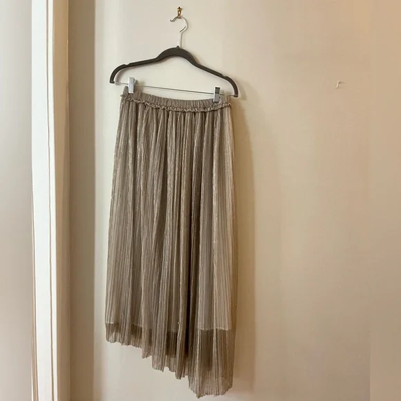 Isabel Marant Etoile Dolmenae Sheer Metallic Knit Maxi Skirt Champagne - Picture 5 of 8